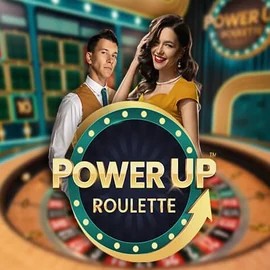 Official Live Casino logo: PowerUP Roulette by Pragmatic Play at Ginja Casino